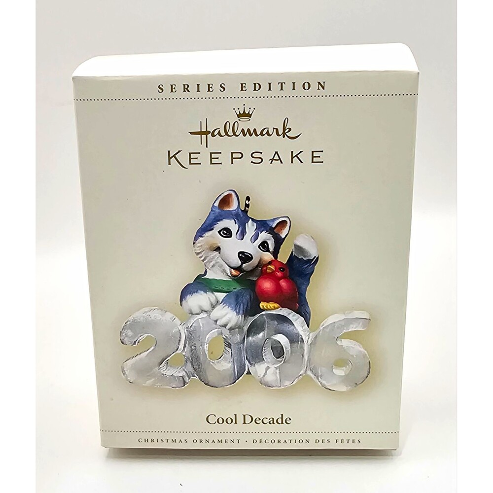 Hallmark Keepsake Cool Decade 2006 Dog Christmas Ornament Multicolor Resin